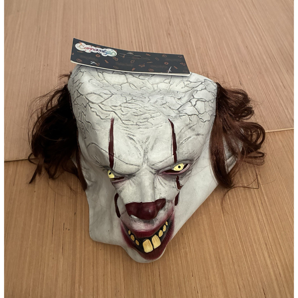 Carnivalife Penny Wise Halloween Clown Mask With Hair For Adults Brand New - Picture 2 of 8